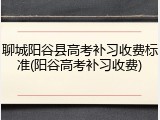 聊城阳谷县高考补习收费标准(阳谷高考补习收费)