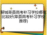 聊城莘县高考补习学校哪家比较好(莘县高考补习学校推荐)