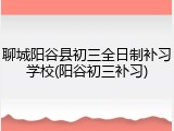 聊城阳谷县初三全日制补习学校(阳谷初三补习)