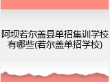 阿坝若尔盖县单招集训学校有哪些(若尔盖单招学校)