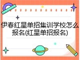 伊春红星单招集训学校怎么报名(红星单招报名)