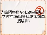 赤峰阿鲁科尔沁旗单招培训学校推荐(阿鲁科尔沁旗单招培训)