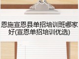 恩施宣恩县单招培训班哪家好(宣恩单招培训优选)