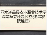 丽水遂昌县农业职业技术学院是私立还是公立(遂昌农院性质)