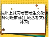 杭州上城高考艺考生文化课补习班推荐(上城艺考文化补习)