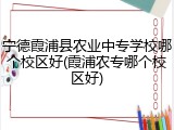 宁德霞浦县农业中专学校哪个校区好(霞浦农专哪个校区好)