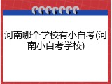河南哪个学校有小自考(河南小自考学校)