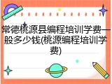 常德桃源县编程培训学费一般多少钱(桃源编程培训学费)