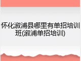 怀化溆浦县哪里有单招培训班(溆浦单招培训)