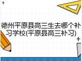 德州平原县高三生去哪个补习学校(平原县高三补习)