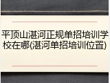 平顶山湛河正规单招培训学校在哪(湛河单招培训位置)
