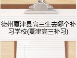 德州夏津县高三生去哪个补习学校(夏津高三补习)