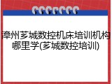 漳州芗城数控机床培训机构哪里学(芗城数控培训)