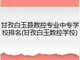 甘孜白玉县数控专业中专学校排名(甘孜白玉数控学校)