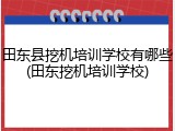 田东县挖机培训学校有哪些(田东挖机培训学校)