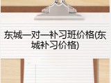 东城一对一补习班价格(东城补习价格)