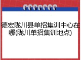 德宏陇川县单招集训中心在哪(陇川单招集训地点)