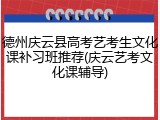 德州庆云县高考艺考生文化课补习班推荐(庆云艺考文化课辅导)