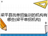 梁平县找单招集训的机构有哪些(梁平单招机构)