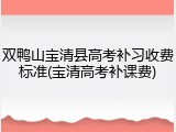 双鸭山宝清县高考补习收费标准(宝清高考补课费)