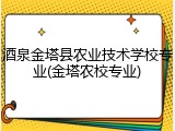 酒泉金塔县农业技术学校专业(金塔农校专业)