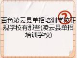 百色凌云县单招培训学校正规学校有那些(凌云县单招培训学校)