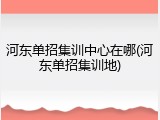 河东单招集训中心在哪(河东单招集训地)