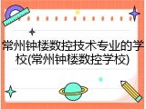常州钟楼数控技术专业的学校(常州钟楼数控学校)
