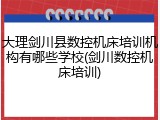 大理剑川县数控机床培训机构有哪些学校(剑川数控机床培训)