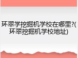 环翠学挖掘机学校在哪里?(环翠挖掘机学校地址)