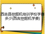 西吉县挖掘机培训学校学费多少(西吉挖掘机学费)