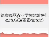 德宏瑞丽农业学校地址在什么地方(瑞丽农校地址)
