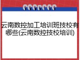 云南数控加工培训班技校有哪些(云南数控技校培训)