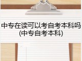 中专在读可以考自考本科吗(中专自考本科)