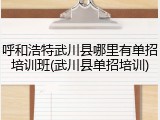 呼和浩特武川县哪里有单招培训班(武川县单招培训)