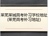 莱芜莱城高考补习学校地址(莱芜高考补习地址)