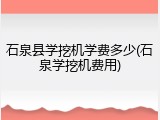 石泉县学挖机学费多少(石泉学挖机费用)