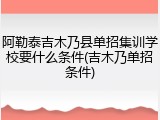 阿勒泰吉木乃县单招集训学校要什么条件(吉木乃单招条件)