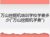 万山挖掘机培训学校学费多少("万山挖掘机学费")