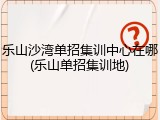 乐山沙湾单招集训中心在哪(乐山单招集训地)