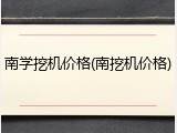 南学挖机价格(南挖机价格)