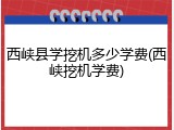 西峡县学挖机多少学费(西峡挖机学费)