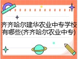 齐齐哈尔建华农业中专学校有哪些(齐齐哈尔农业中专)