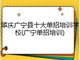 肇庆广宁县十大单招培训学校(广宁单招培训)