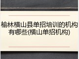 榆林横山县单招培训的机构有哪些(横山单招机构)