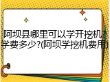 阿坝县哪里可以学开挖机?学费多少?(阿坝学挖机费用)