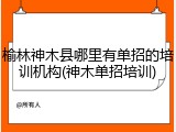 榆林神木县哪里有单招的培训机构(神木单招培训)