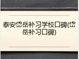 泰安岱岳补习学校口碑(岱岳补习口碑)
