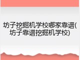 坊子挖掘机学校哪家靠谱(坊子靠谱挖掘机学校)