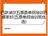 巴彦淖尔五原县单招培训班哪家好(五原单招培训班优选)